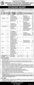 Ministry of Overseas Pakistani Jobs 2024