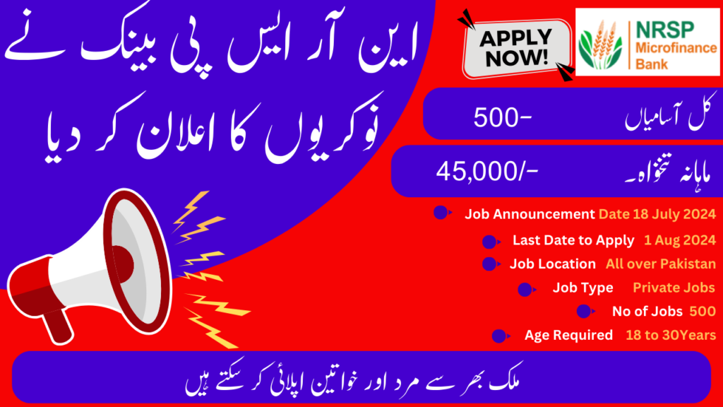 NRSP Bank Jobs 2024 - Apply Online